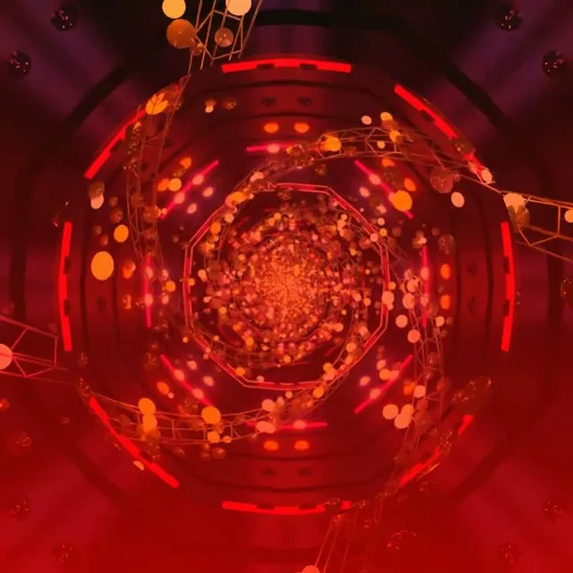 Pulsating Red Orange Neon Tunnel | 1:1 Square 60fps VJ Loop Screensaver