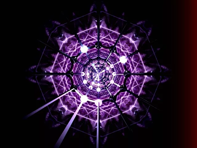 紫フラクタルネオントンネル VJLoops 4:3 クラシック 60fps スクリーンセーバー