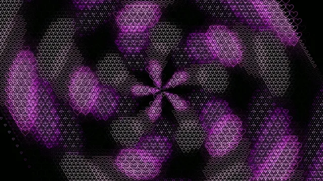 Purple Glowing Heart Pattern Animation 4K