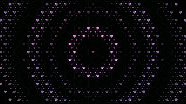 Purple glowing hearts 4K UHD widescreen motion background loop