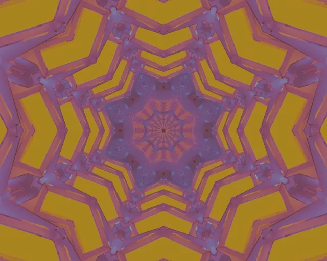 نفق النيون بنفسجي ذهبي كاليدوسكوب 5:4 industrial 60fps شاشة توقف VJ Loop
