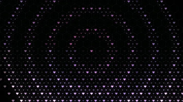 Purple hearts falling 4K UHD widescreen background loop