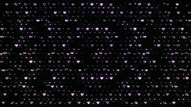 Purple Hearts Falling on Black Background 4K