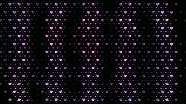 Purple Hearts Falling on Black Background 4K