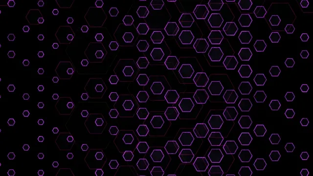 Purple Neon Hexagon Network Animation 4K