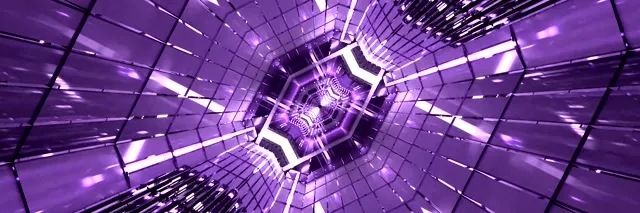 पर्पल नियोन टनल 3:1 ट्रिपल वाइड 60fps स्क्रीनसेवर VJ Loop