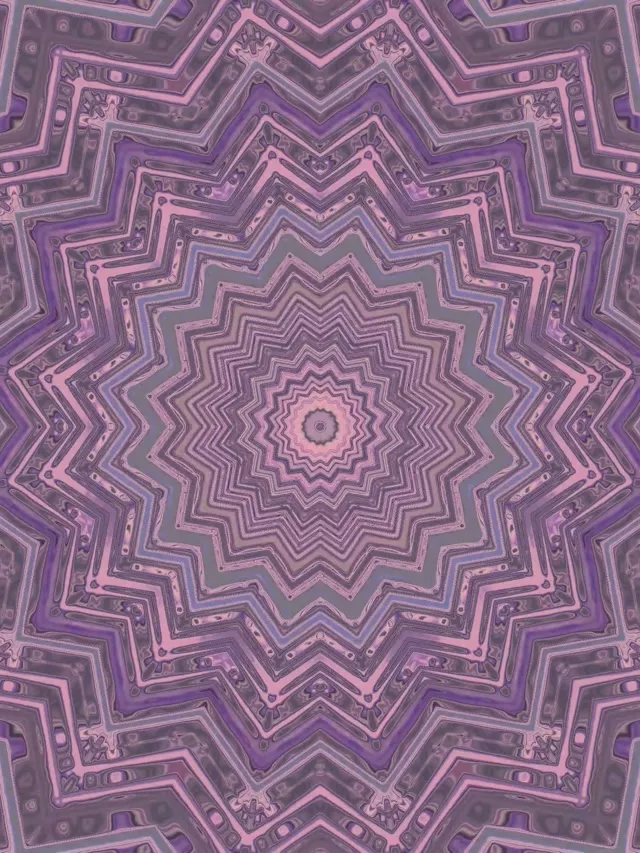 Ljubičasta Zvijezda Mandala Neon Tunel Vj Loop 3:4 iPad Portrait 60fps Čuvar Ekrana