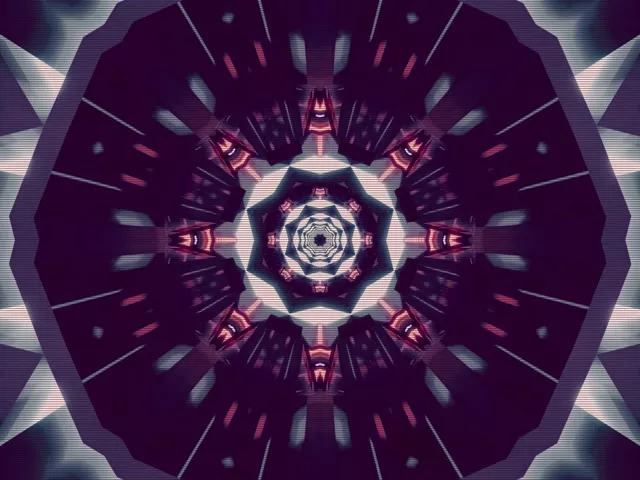 紫色霓虹隧道萬花筒 60fps 4:3 經典螢幕保護程式 PC 筆電 VJLoops