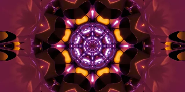 Fioletowy Neonowy Tunel Kalejdoskop Wygaszacz 2:1 Univisium 60fps VJ Loop