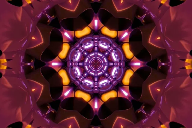 Фиолетовый неоновый туннель калейдоскоп заставка 3:2 Surface 60fps Vj Loop