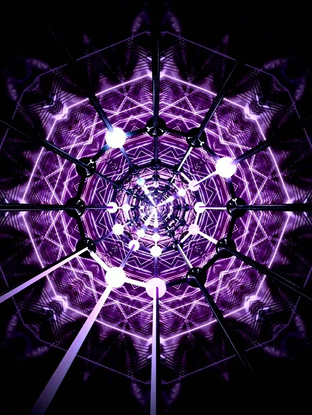 紫色霓虹隧道萬花筒 VJ Loop 3:4 iPad 肖像 60fps 螢幕保護程式