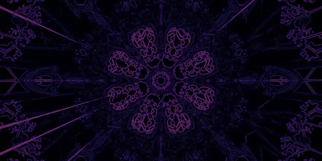 Violetti Fraktaali Kaleidoskooppi Neon-tunneli Vj Loop 2:1 Univisium 60fps Näytönsäästäjä