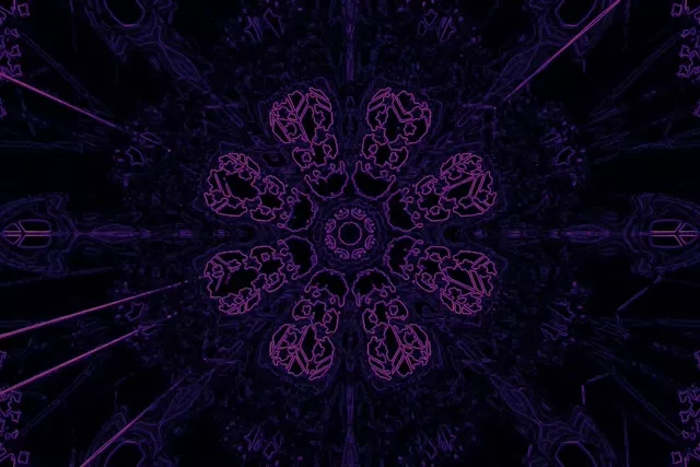Neon Tunnel Purple Kaleidoscope Web Vj Loop 3:2 Surface 60fps Screensaver