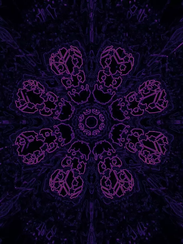 VJ loop neon tunel more fraktal mandala 3:4 ipad portrait 60fps pantaila-babeslea