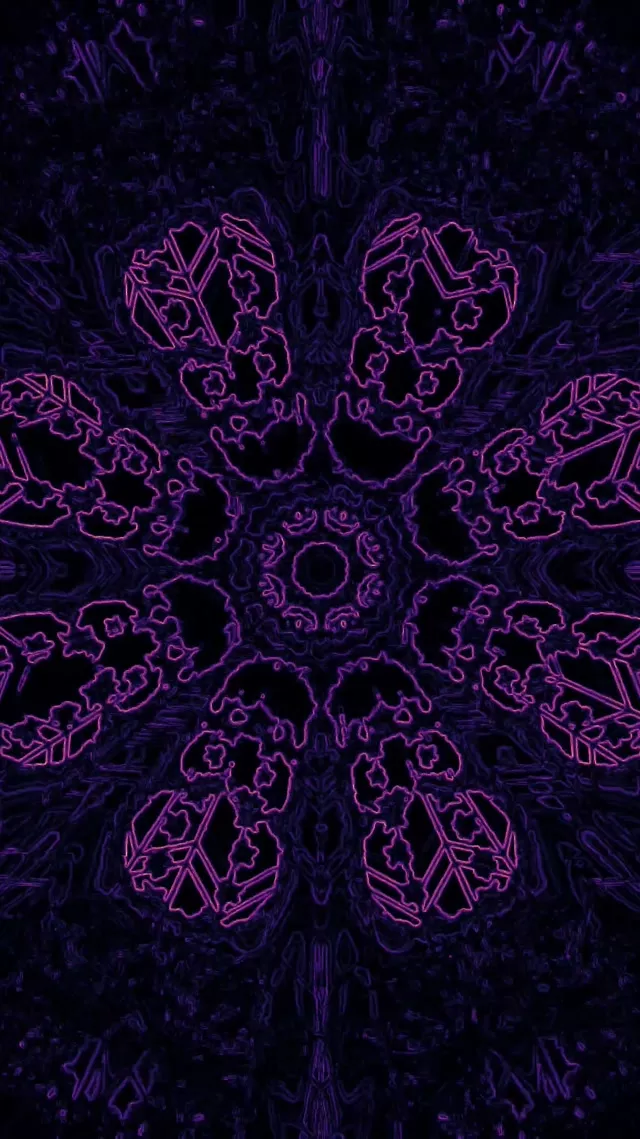 Vj loop 霓虹隧道紫色分形曼陀罗 9:16 短视频 60fps 屏保