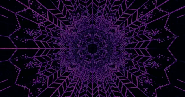 Túnel Neon Roxo Mandala 4K UHD 60fps Proteção de Tela VJ Loop