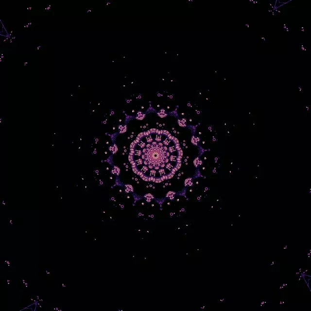 Neon Tunnel Lilla Fraktal Mandala VJ Loop 1:1 Square 60fps Pauseskærm