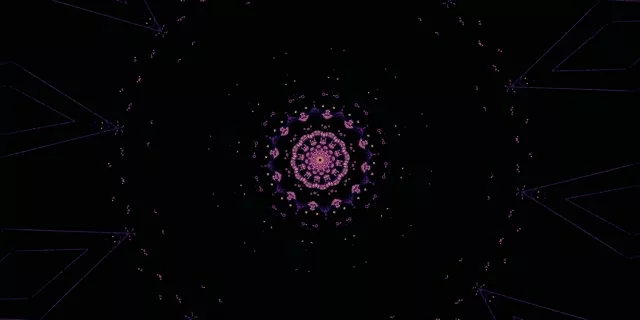 Neon Tunel Ljubičasti Mandala Kaleidoskop VJ Loop 2:1 Univisium 60fps Čuvar Ekrana