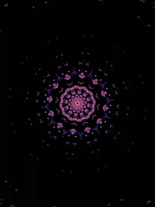 Neon tunelis violetinis mandalos kaleidoskopas VjLoops 3:4 iPad portretas 60fps ekrano užsklanda