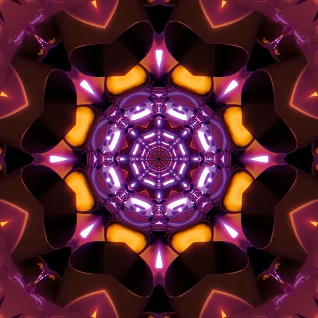 Lilla Neon Tunnel Mandala Pauseskærm 60fps 1:1 Kvadrat VJ Loop