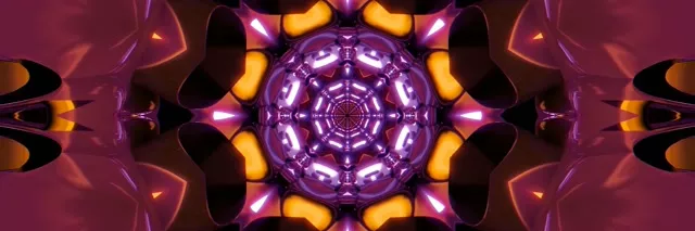 อุโมงค์นีออนสีม่วง Mandala Screensaver VJ Loop 3:1 Triple Wide 60fps