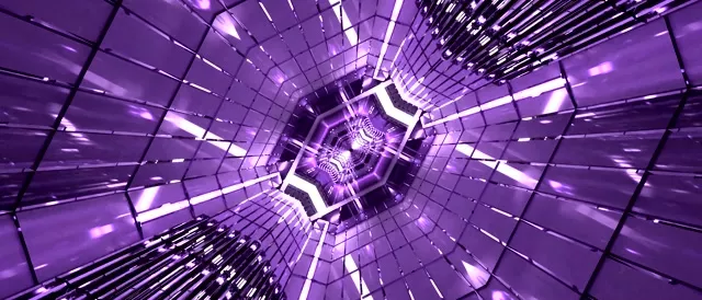 Hình Nền Đường Hầm Neon Tím 21:9 Ultrawide 60fps VJ Loop