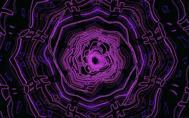 Fialový neonový tunel spořič obrazovky 60fps 16:10 MacBook VJ Loop