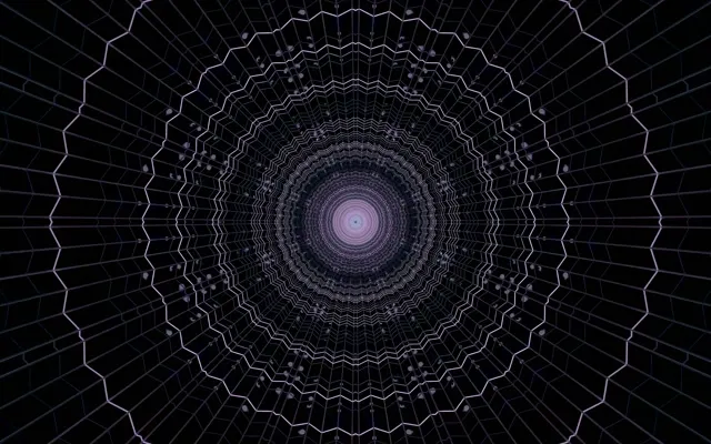 Túnel Neon Vórtice Teia Aranha Roxa VJ Loop 60fps 16:10 Macbook Protetor de Tela