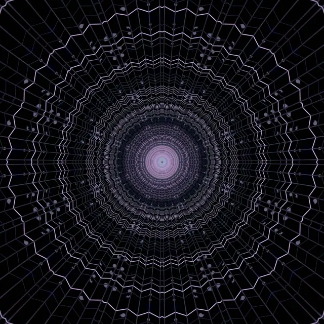 Neon Tunelio Violetinis Voratinklis Sūkurys VJ Loop 1:1 Square 60fps Ekrano Užsklanda