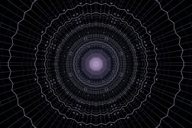 Neonový tunel Pavučina Vortex VJ Loop 3:2 Surface 60fps Šetrič obrazovky