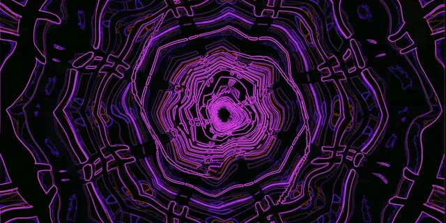 Purple Neon Tunnel Screensaver 2:1 Univisium 60fps Vj Loop PC Laptop