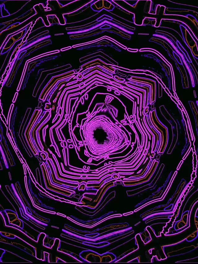 ネオントンネル 紫青 スクリーンセーバー PC 3:4 iPadポートレート 60fps VJLoops