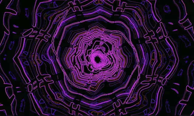 Paars Neon Tunnel Schermbeveiliging 5:3 Wide 60fps VJ Loop PC Laptop