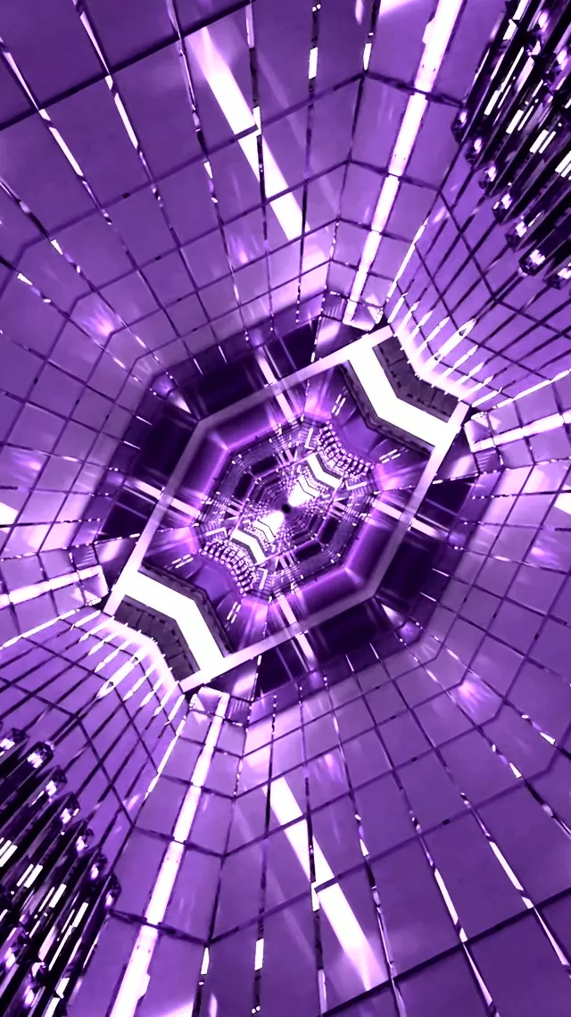 იასამნისფერი ნეონის გვირაბი Screensaver 60fps 9:16 Reels VJLoops PC ლეპტოპი