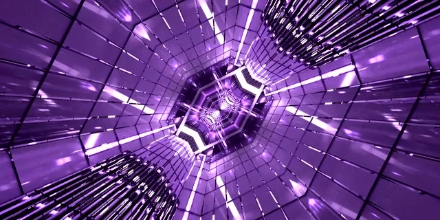 Violetter Neon Tunnel Screensaver VJ Loop 60fps 2:1 Univisium Screensaver PC