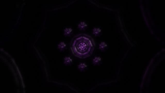 Purple Neon Tunnel with Concentric Circles 60fps - Glowing Geometric Motion