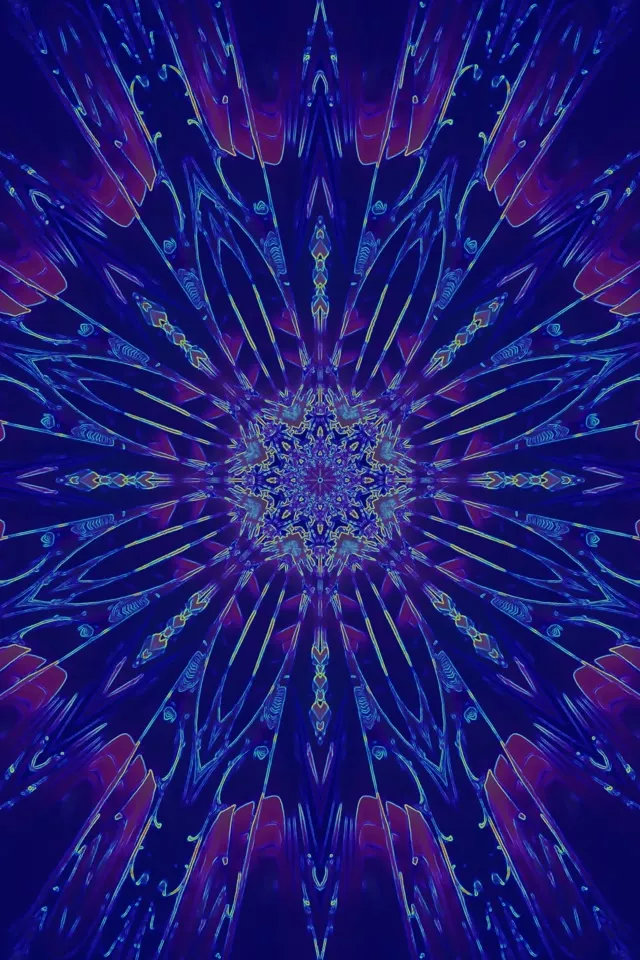 Neon Tunel Kaleidoskop Burst VJ Loop 2:3 Photo Portrait 60fps Šetrič Obrazovky