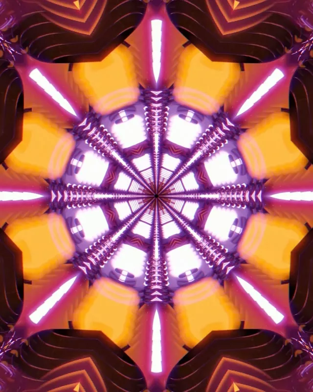 Radial Neon Tunnel Kaleidoscope 4:5 Instagram 60fps Screensaver VJLoops Loop