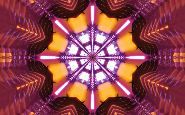 Terowong Neon Kaleidoskop Bersinar | 16:10 MacBook 60fps VJLoops Screensaver