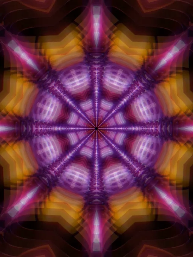Radiant Kaleidoscope Neon Tunnel 3:4 iPad Portrait 60fps VJLoops Screensaver