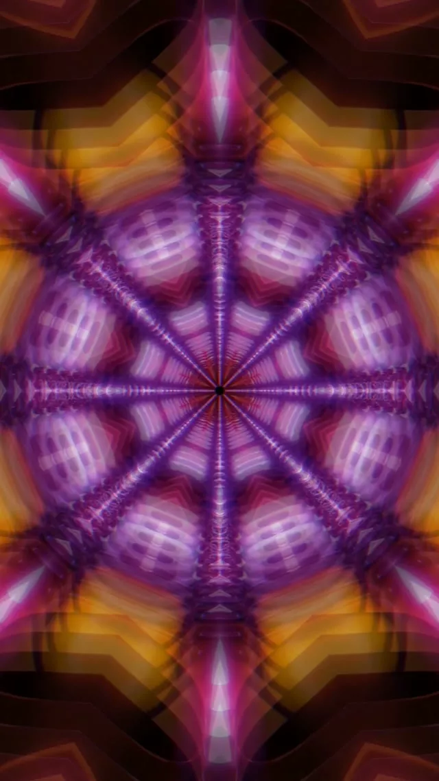 Radiantinė mandala neoninės lempos tunelis | 9:16 Reels | 60fps VJLoops Screensaver