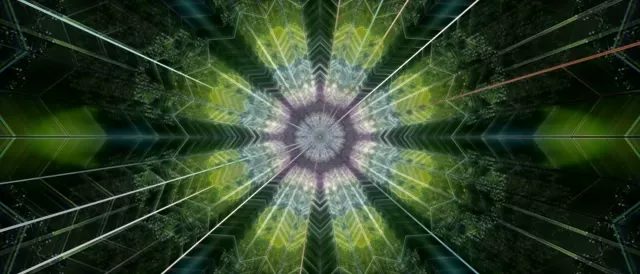 Strahlender Neon-Tunnel Kaleidoskop Burst | 21:9 Ultrabreit 60fps VJ Loop Bildschirmschoner
