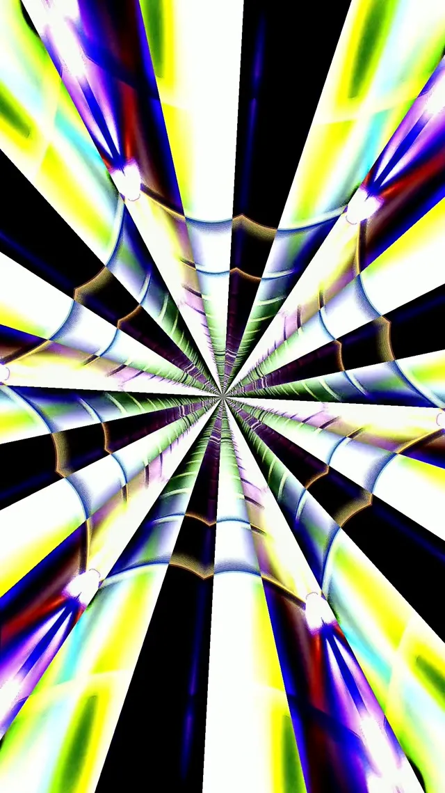 Radiant Sunburst Neon 60fps | Vertical Tunnel Screensaver VJ