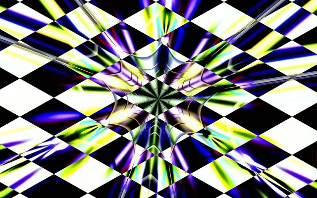 Rainbow Checkered Neon Tunnel VJ Loop 60fps Screensaver (16:10)