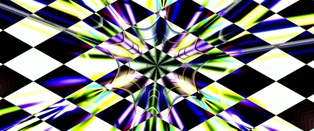 Rainbow Checkered Neon Tunnel VJ Loop 60fps Screensaver (2.39:1)