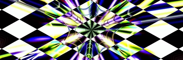 Rainbow Checkered Neon Tunnel VJ Loop 60fps Screensaver (3:1)