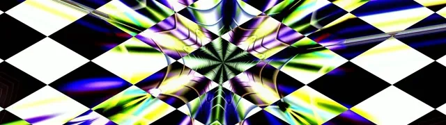 Rainbow Checkered Neon Tunnel VJ Loop 60fps Screensaver (32:9)