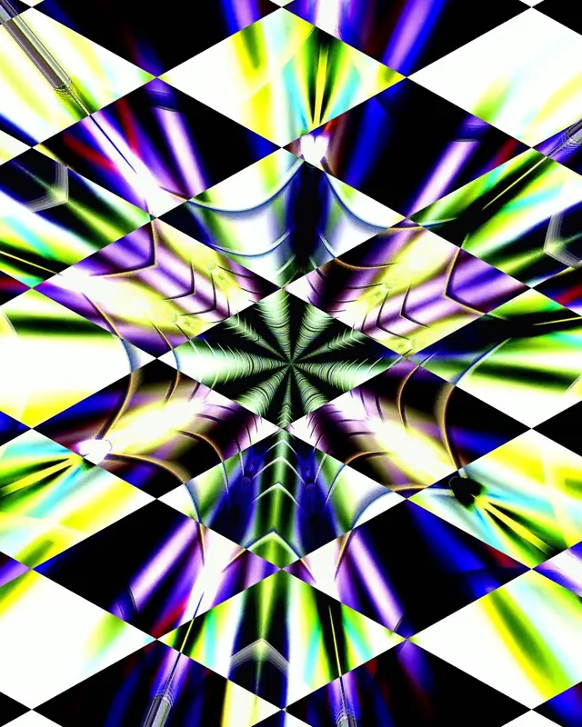 Rainbow Checkered Neon Tunnel VJ Loop 60fps Screensaver (4:5)