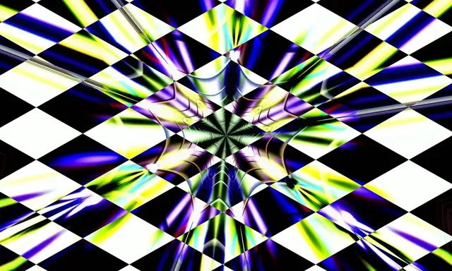 Rainbow Checkered Neon Tunnel VJ Loop 60fps Screensaver (5:3)