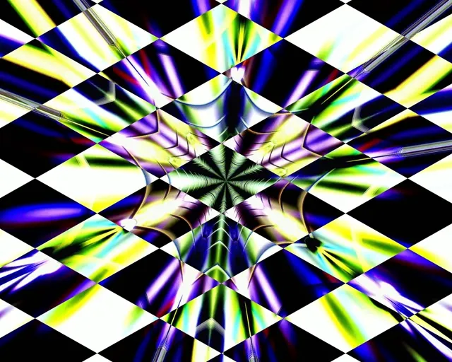 Rainbow Checkered Neon Tunnel VJ Loop 60fps Screensaver (5:4)
